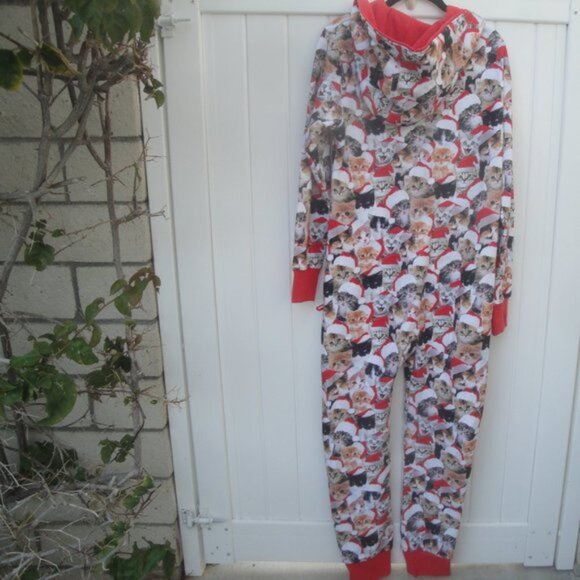 NEW Tipsy Elves Pajamas Unisex Med Cats Print Unisex Fleece Lined Hoodie - Picture 6 of 7